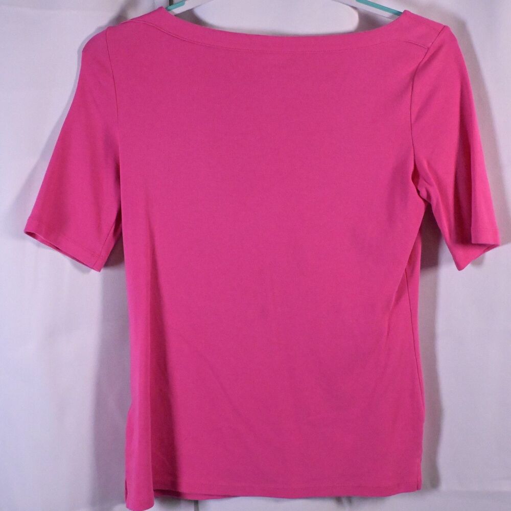 Talbots Womens XS Pink Short Sleeve Boat Neck Stretch‎ Weekend Tee - Picture 2 of 6